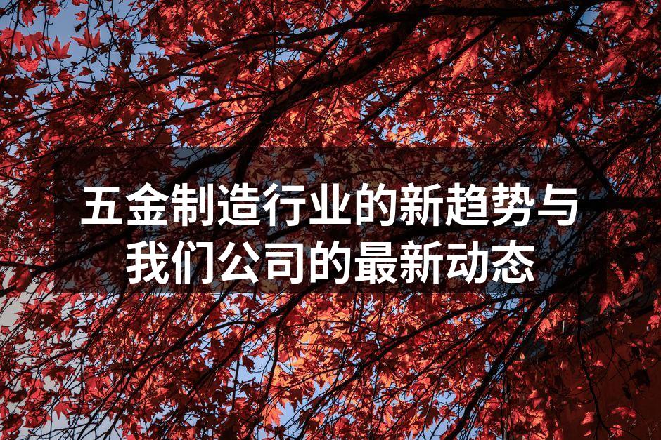 五金制造行业的新趋势与我们公司的最新动态